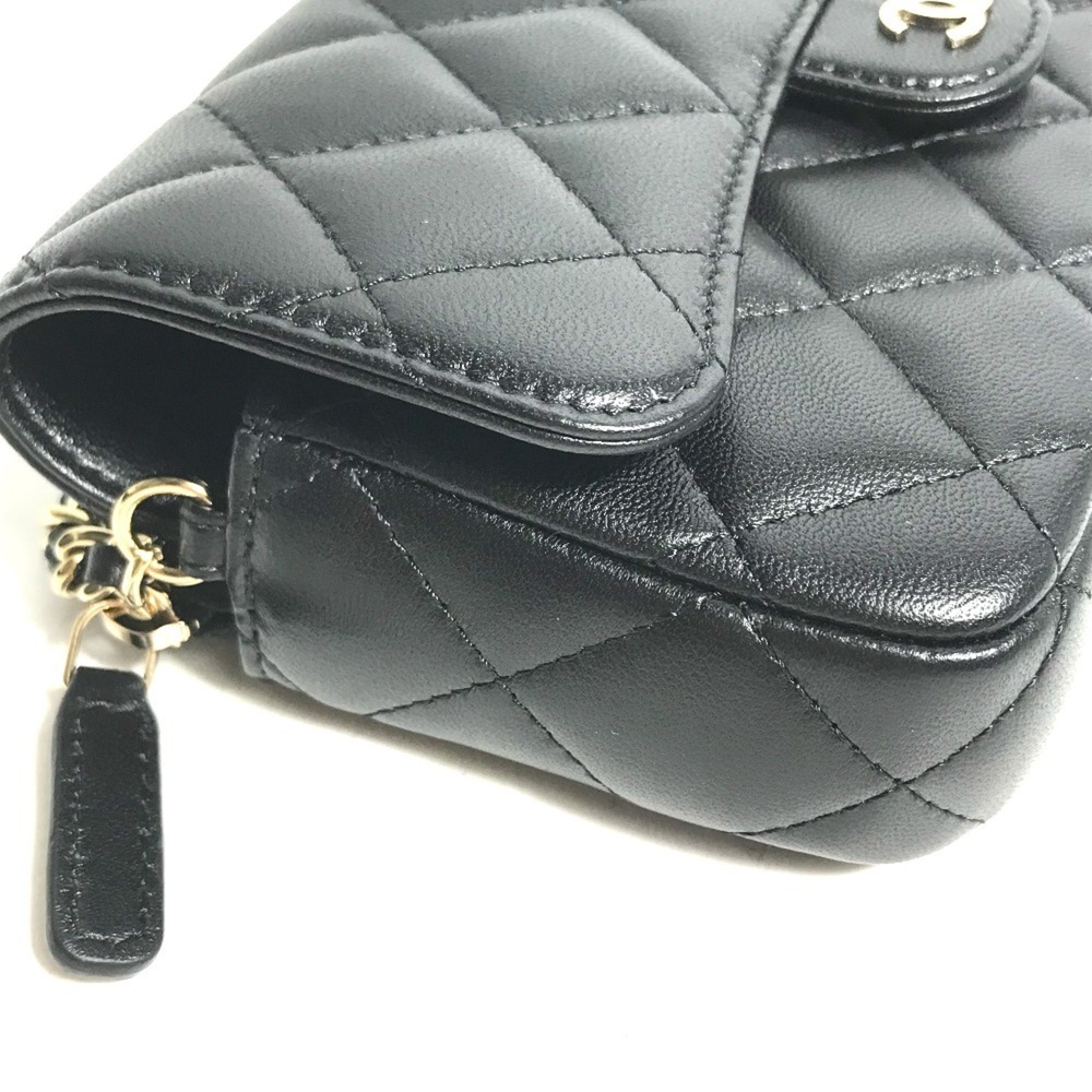 CHANEL Authentic Black Lambskin Leather Logo Wallet - Picture 9 of 16